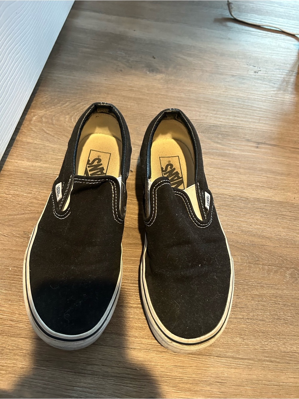 Vans Slip-On Canvas Sneakers - Black with White Trim